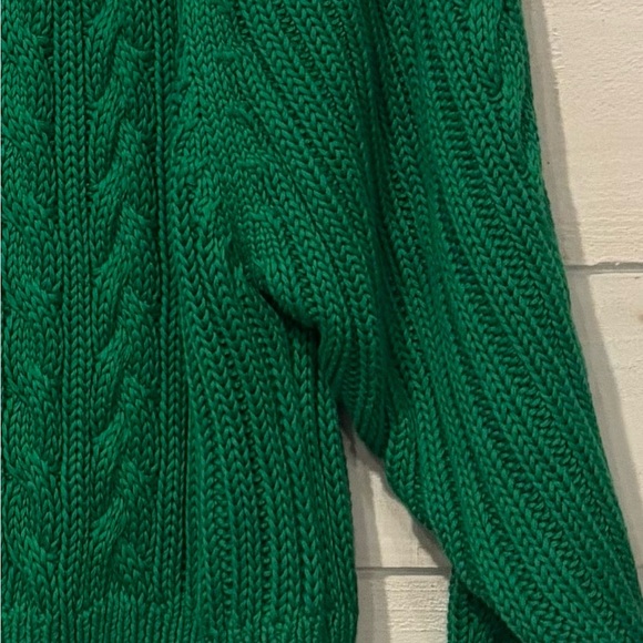 Ralph Lauren Black Label Green Crew Neck Cable Knit Sweater - Picture 4 of 15